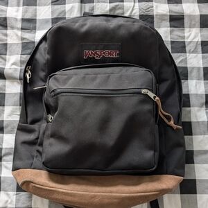 JanSport Classic Black and Tan Backpack